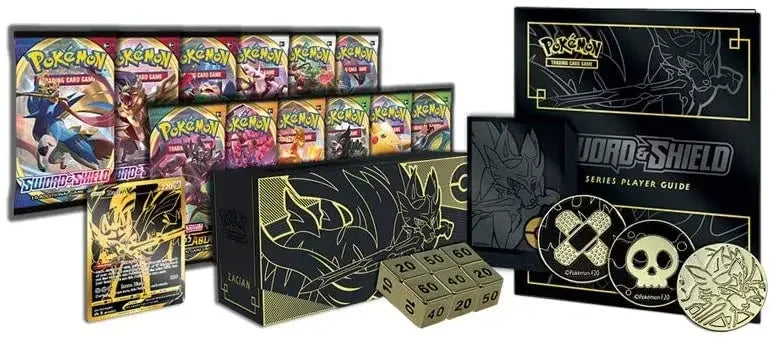 Pokemon Cards Original Trading PTCG Cartoon English Black Gold Sword Shield Gift Box Sword Dog CangXiang Zang Marante Child Gift.