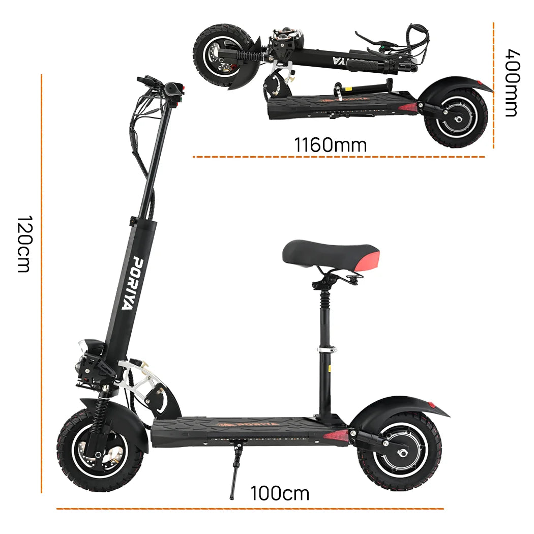 Poriya 2000W Electric Scooter, 50km/h Foldable Off Road
