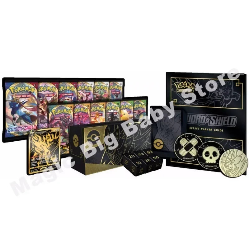 Pokemon Cards Original Trading PTCG Cartoon English Black Gold Sword Shield Gift Box Sword Dog CangXiang Zang Marante Child Gift.