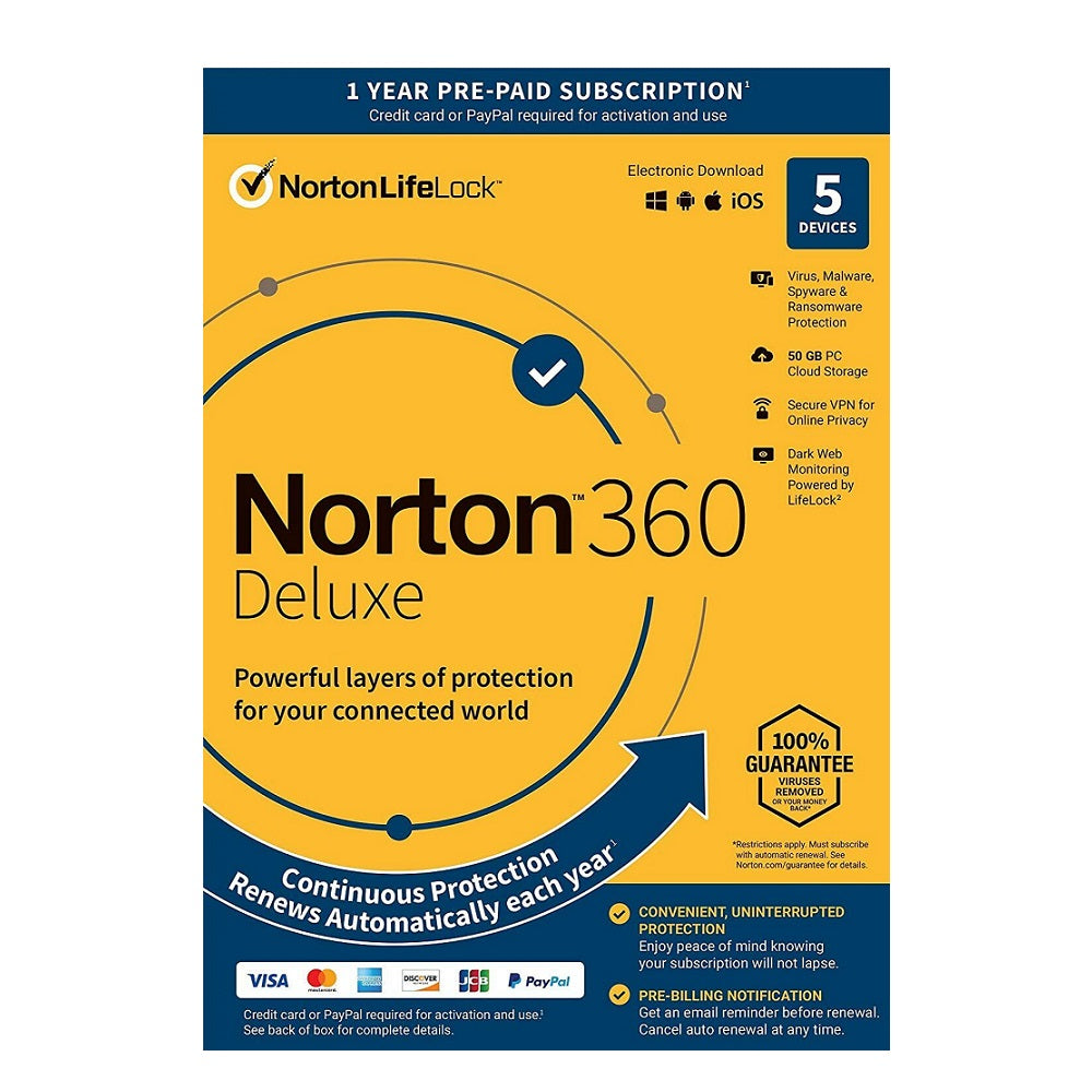 Norton 360 Deluxe Dark Web Monitoring For 5 Devices