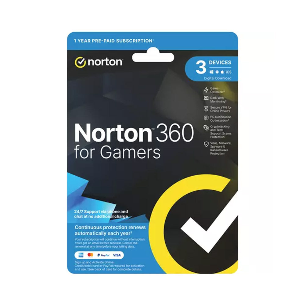 Norton 360 Gamer Edition For 3 Devices, 1 Year Protection