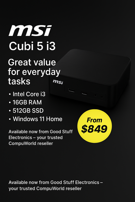 MSI Cubi 5 Intel Core i3 Compact Mini PC by Good Stuff Electronics