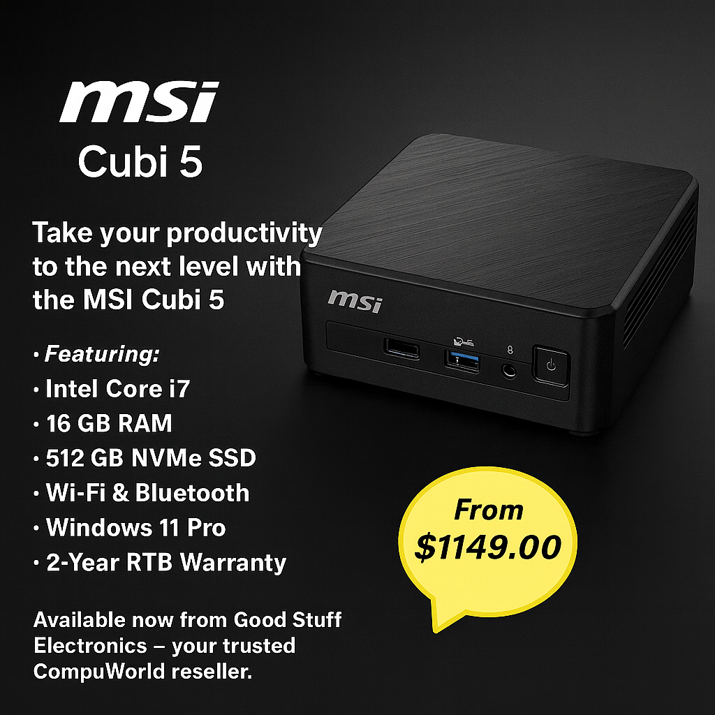 MSI Cubi 5 Mini PC with Intel Core i7-1255U for Home Office