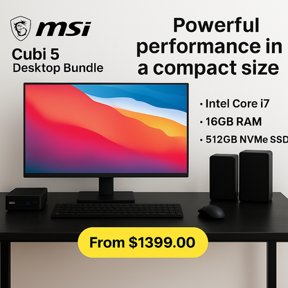 MSI Cubi 5 Mini PC with Intel Core i7-1255U for Home Office