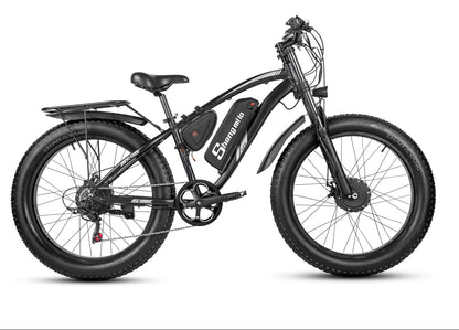 SHENGMILO MX02S 48V 2000W Powerful Electric Bike for Adults for Off-Road Beach Snow City Sport Riding Dual Motor.