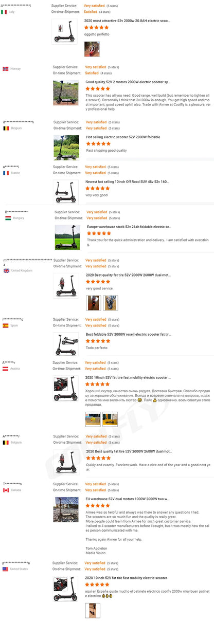 Foldable Dual Motor 2000W Electric Scooter Long Range