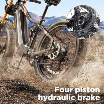 Dual Motor Electric Mountain Bike Factory Delivery BURCHDA HC26 48V30AH Fat Tire Snow Bike Strong Power Design UK US EU.