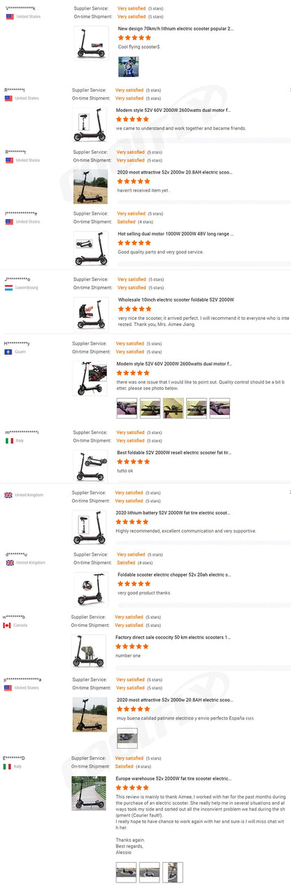 Foldable Dual Motor 2000W Electric Scooter Long Range
