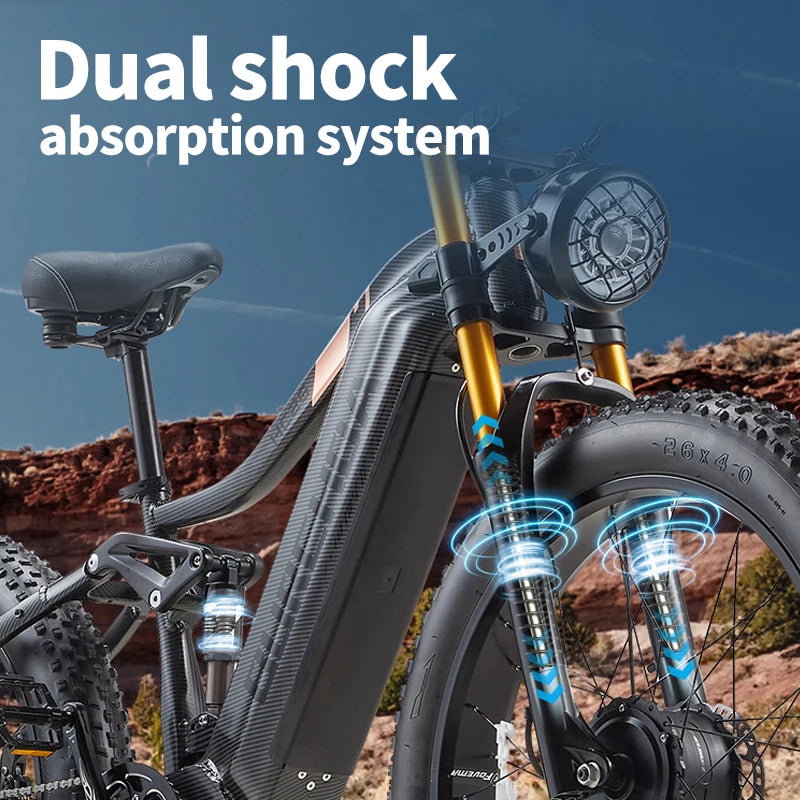 Dual Motor Electric Mountain Bike Factory Delivery BURCHDA HC26 48V30AH Fat Tire Snow Bike Strong Power Design UK US EU.