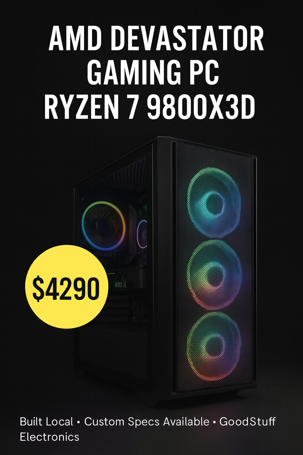 AMD Devastor Ryzen 7 9800X3D RTX 5080 Gaming PC with 32GB