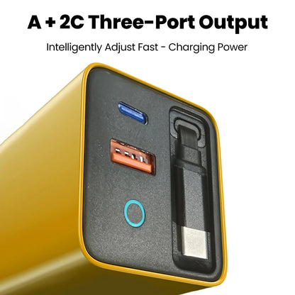 80W USB Charger with Retractable Type C Cable USB C Charger for iPhone 16 15 Huawei iPad Laptop Type C Mobile Phone Fast Charger
