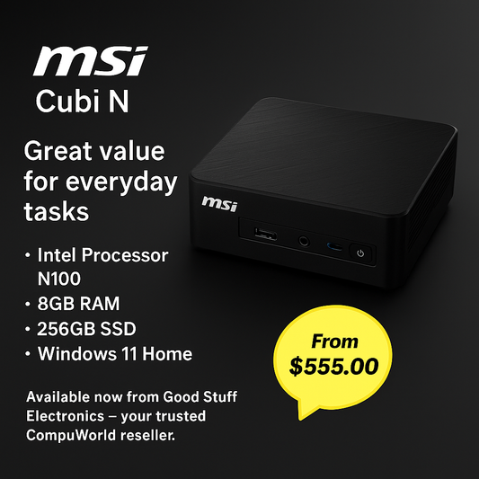 MSI Cubi N100 Compact Mini PC for Everyday Computing