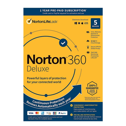 Norton 360 Deluxe Dark Web Monitoring For 5 Devices