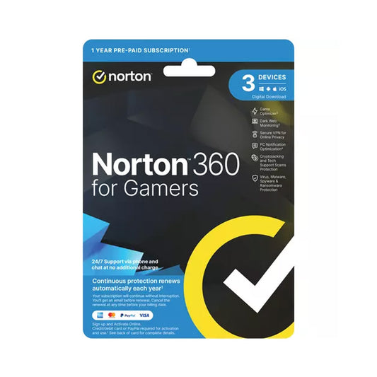 Norton 360 Gamer Edition For 3 Devices, 1 Year Protection